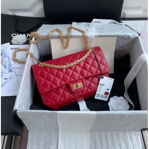 Chanel 2.55 Bolso con solapa de piel de becerro A37586 rojo
