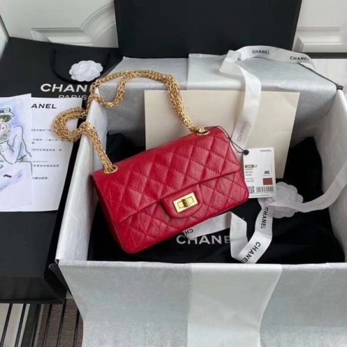 Chanel 2.55 Bolso con solapa de piel de becerro A37586 rojo