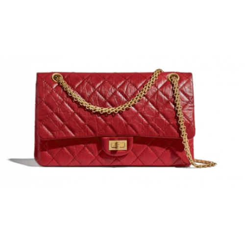 Chanel 2.55 Bolso con solapa de piel de becerro A37587 rojo