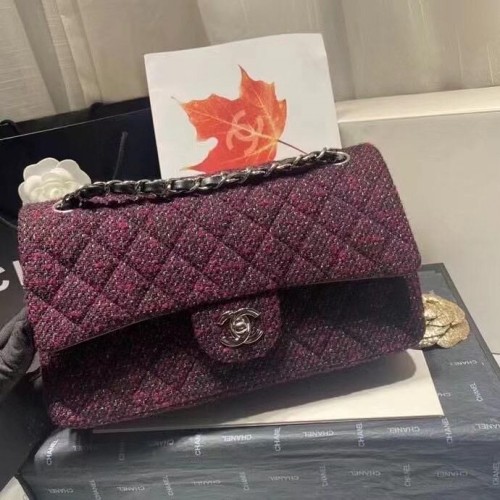 Chanel 2.55 Bolso con solapa 1112 Vino con herrajes plateados