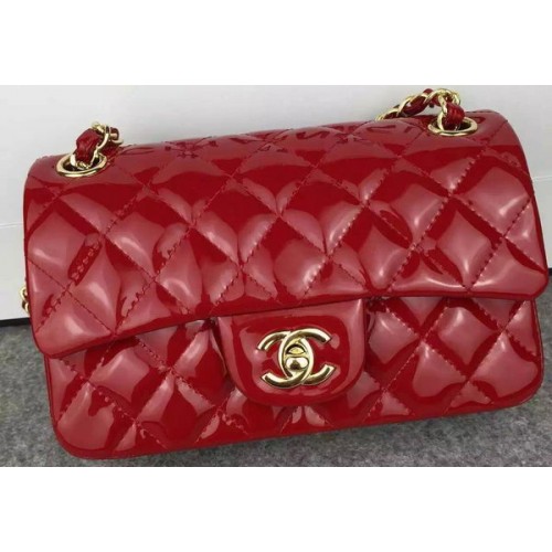 Bolso Chanel Serie 2.55 Doble Solapa Borgoña Original Charol CF7024 Oro