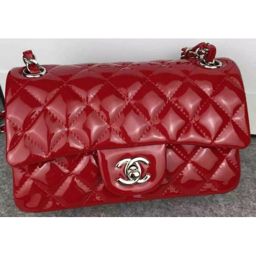 Bolso Chanel Serie 2.55 Doble Solapa Borgoña Original Charol CF7024 Plata