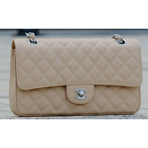 Chanel 2.55 Serie Flap Bag Apricot Cannage Patrón A1112 Plata