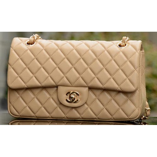 Chanel 2.55 Series Bolso con solapa Piel de oveja color albaricoque A37586 Oro