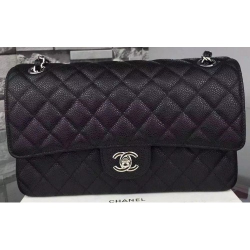 Chanel 2.55 Series Flap Bag Cannage Pattern Cuero CF8024 Negro