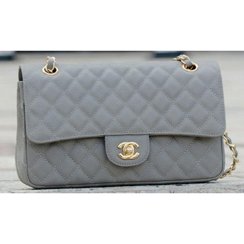 Chanel 2.55 Series Flap Bag Gris Cannage Patrón A1112 Oro