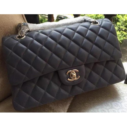 Chanel 2.55 Serie Bolso con solapa Gris Cuero original A01112 Plata