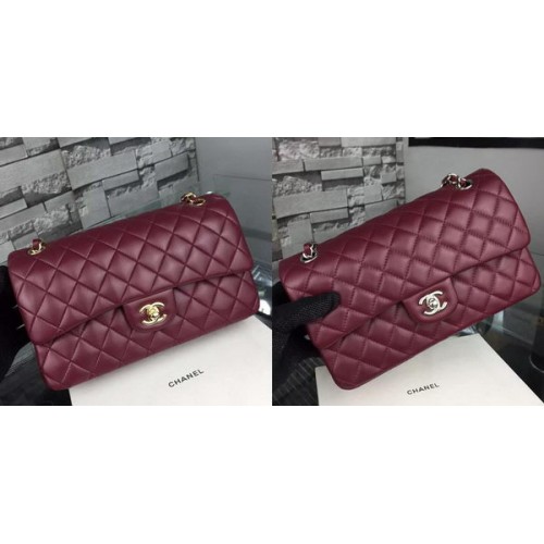 Chanel 2.55 Serie Bolso con solapa Piel de cordero A5024 Borgoña