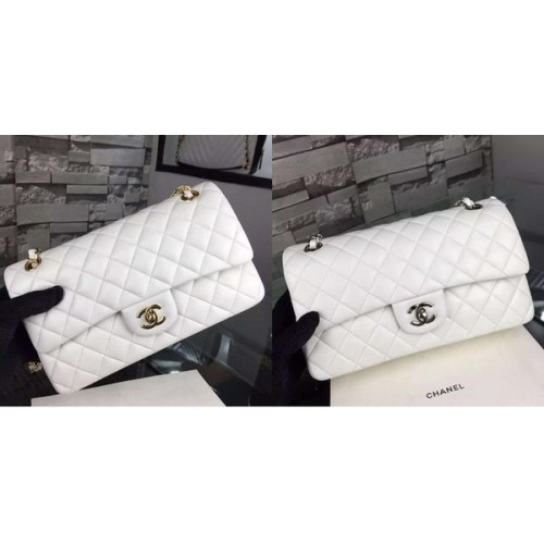 Chanel 2.55 Serie Bolso con solapa Piel de cordero A5024 Blanco