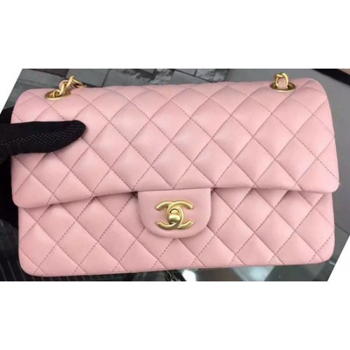 Chanel 2.55 Series Bolso con solapa Piel de oveja rosa A06375 Oro