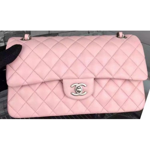 Chanel 2.55 Series Flap Bag Pink Sheepskin Leather A06375 Plata