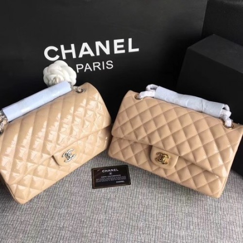Bolsos con solapa Chanel Serie 2.55 Cuero original A1112 Albaricoque