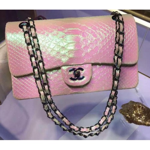 Chanel 2.55 Serie Flap Bolsos Original Serpiente Cuero A1112 Rosa