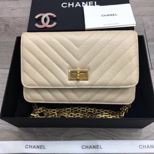 Cartera Chanel 2.55 con cadena A70328 blanco cremoso