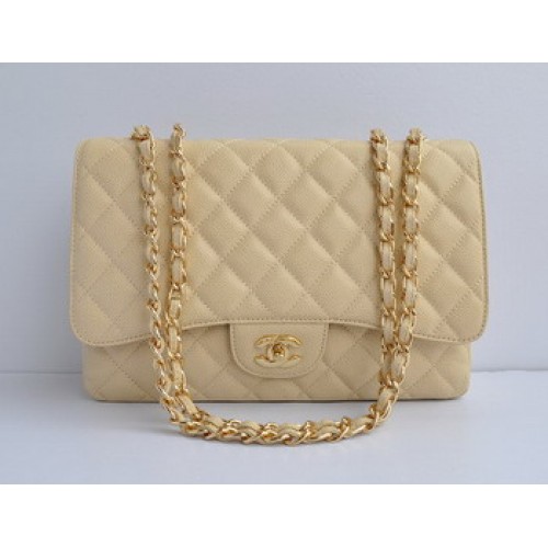 Chanel 2.55 Flap Bag 28600 Crema con cadena dorada