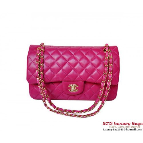 Chanel A01112 Bolso clásico con solapa Ciruela Piel de oveja Oro