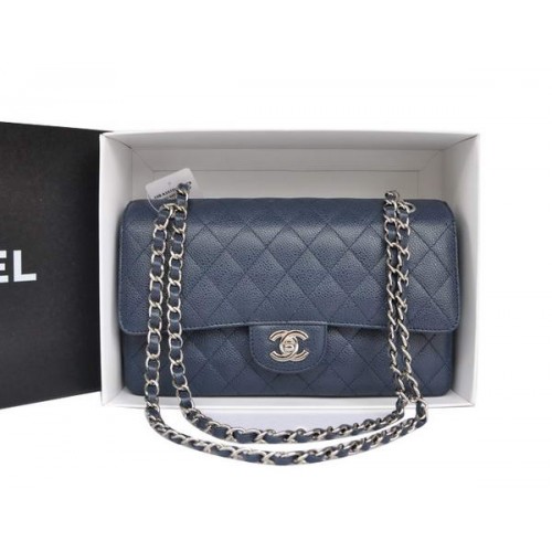 Chanel A1112 2.55 Series Flap Bag Original Cannage Cuero Azul
