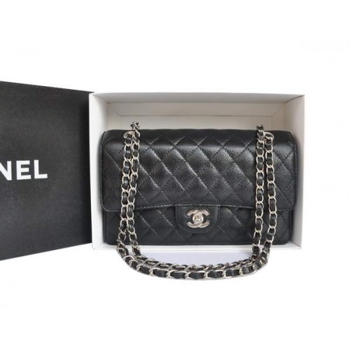 Chanel A1112 2.55 Series Flap Bag Original Caviar Leather Negro