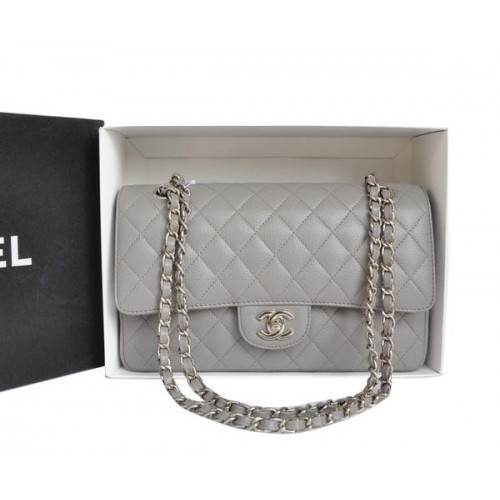 Chanel A1112 2.55 Series Flap Bag Original Caviar Leather Grey
