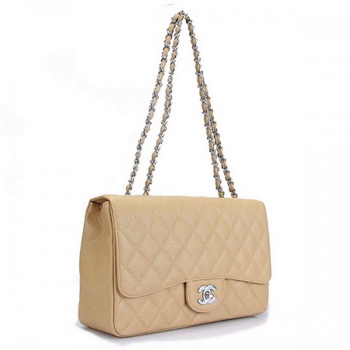 Chanel Caviar Leather Flap Bag A28600 Albaricoque