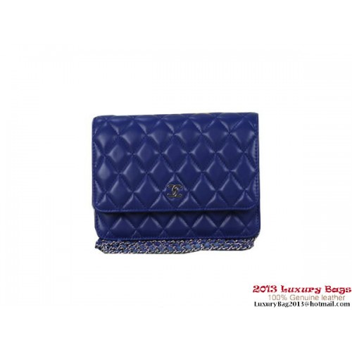 Chanel A33814 Bolso mini con solapa de cuero original RoyalBlue