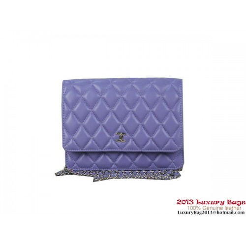 Chanel A33814 Bolso mini con solapa de cuero original Violeta