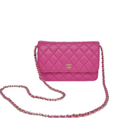 Nuevo color Chanel A33814 bolso con solapa de cuero de piel de oveja rosa dorado