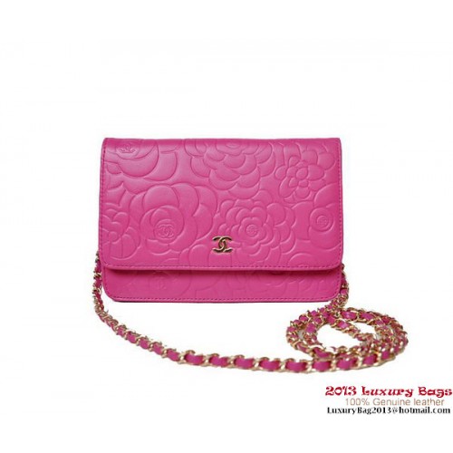 Chanel A47421 Bolso mini con solapa de piel de cordero rosa Dorado