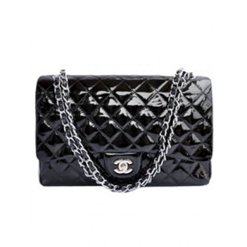 Barato Chanel Jumbo 2.55 Series Flap Bag A47600 Negro Plata
