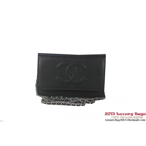 Chanel A48654 Negro Original Cannage Patterns Bolso mini con solapa de cuero