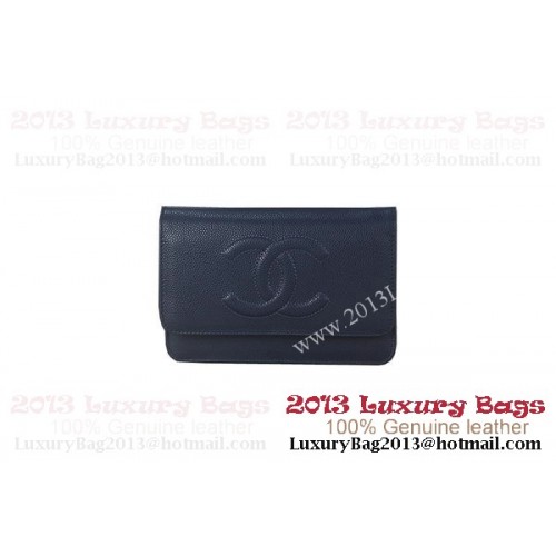 Chanel A48654 Royalblue Original Cannage Patterns Mini bolso con solapa de cuero