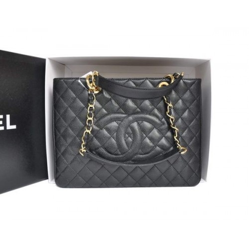 Chanel A50995 Bolso De Hombro De Cuero De Caviar Original Negro