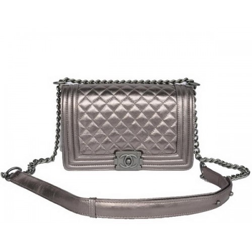 comprar Barato Chanel A67086 Antique Le Boy Flap Bolso de Hombro Plata
