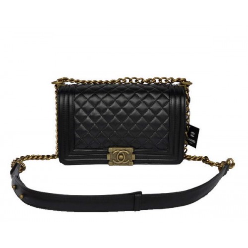 Venta caliente Chanel A67086 Black Le Boy Flap Shoulder Bag Angustiado