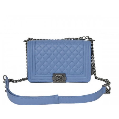 Chanel A67086 Azul Le Boy Flap Bandolera Plata