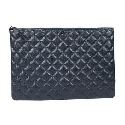 Chanel A69254 A69253 Bolso De Embrague Original Patrón Cannage Cuero Royal