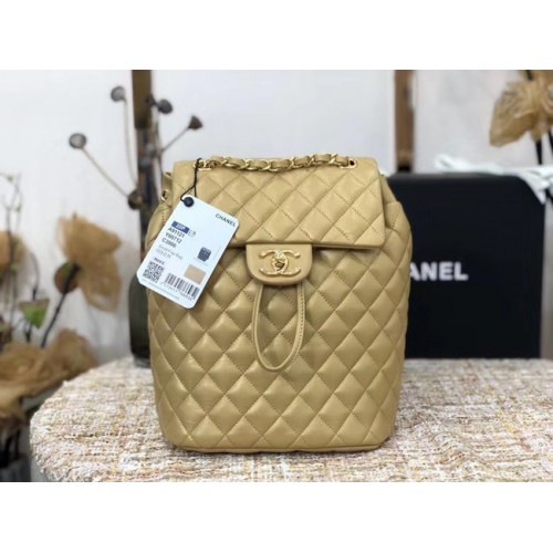 Mochila Chanel piel de oveja cuero original 83431 oro