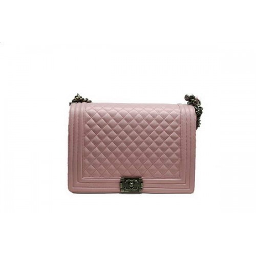 Chanel Boy Flap Shoulder Bag A30171 Cuero de piel de oveja rosa