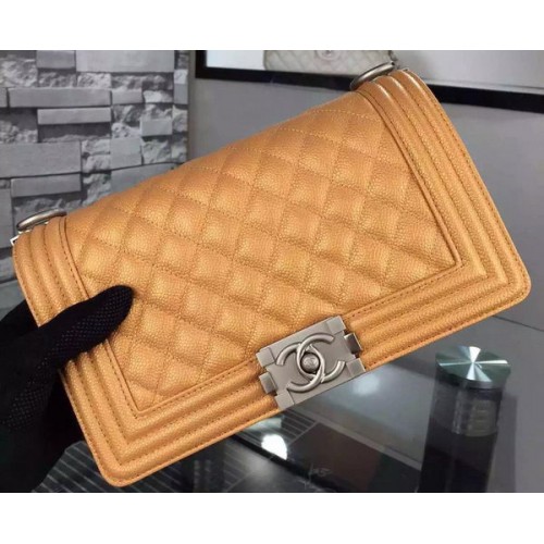 Chanel Boy Flap Bandolera Oro Original Piel De Becerro A8708 Plata