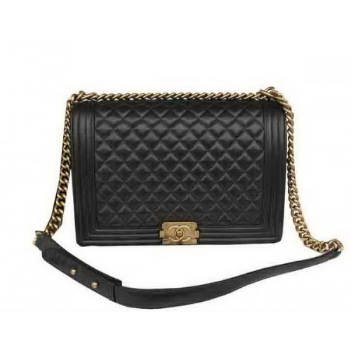 Chanel Boy Flap Bandolera Original Negro Piel De Oveja A67087 Oro
