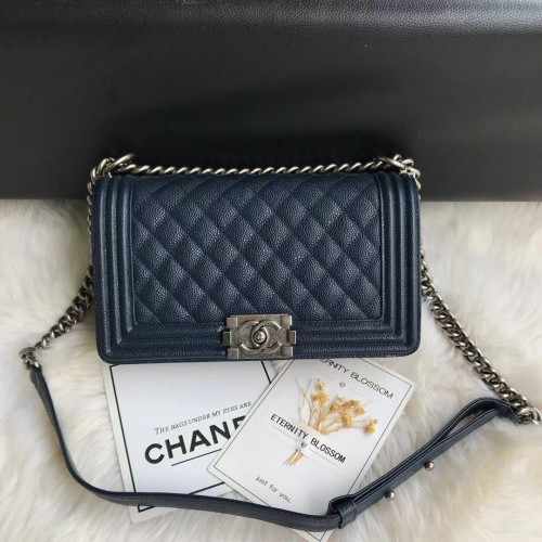 Chanel Boy Flap Shoulder Bag Original Becerro Piel A67086 RoyalBlue