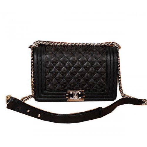 Chanel Boy Flap Bandolera Cuero Original A6870 Negro