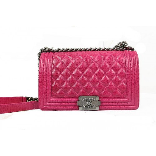 Chanel Boy Flap Shoulder Bag in Original Glazed Crackled Leather A67025 Rose