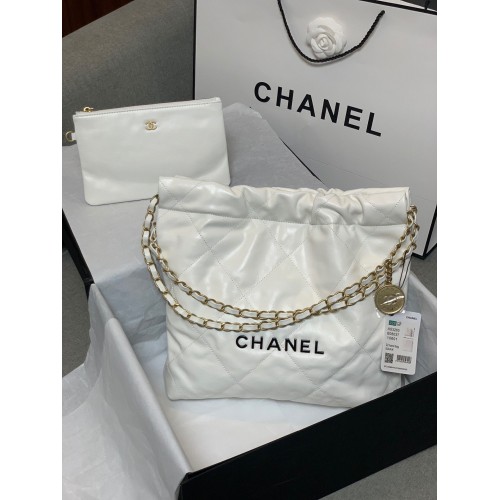 Bolso shopper Chanel en piel de Becerro AS3261 Blanco