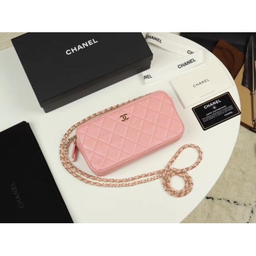 Chanel Piel de becerro metal dorado A82527 rosa