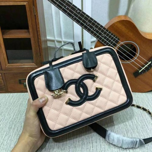 Chanel Bolso De Hombro De Piel De Becerro 6070 Rosa