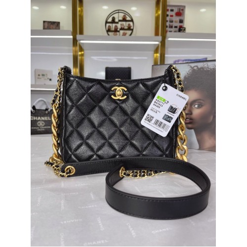 Chanel Bolso de hombro de piel de becerro AS3111 negro