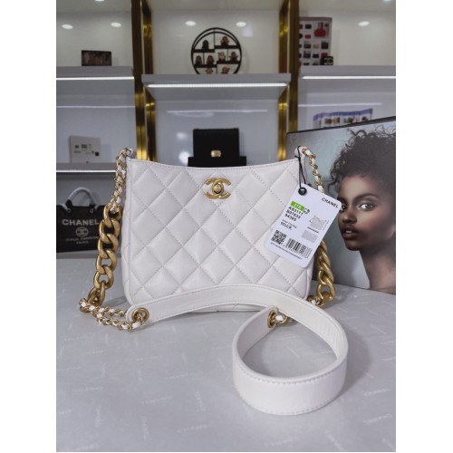 Chanel Bolso de hombro de piel de becerro AS3111 blanco