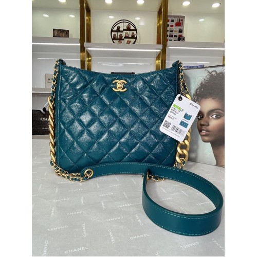 Chanel Bolso de hombro de piel de becerro AS3112 azul