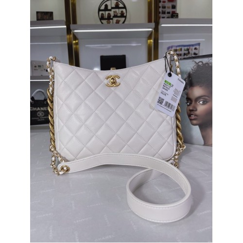 Chanel Bolso de hombro de piel de becerro AS3112 blanco